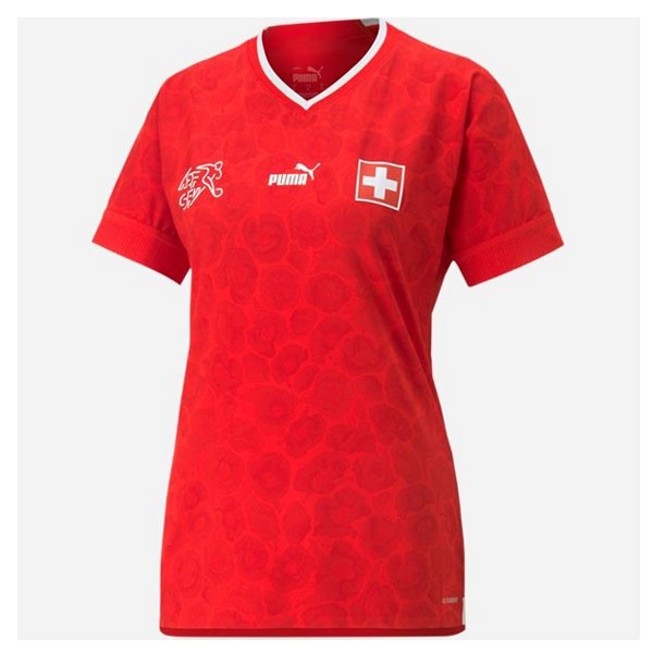 Camiseta Suiza Mujer Euro 2022 Rojo